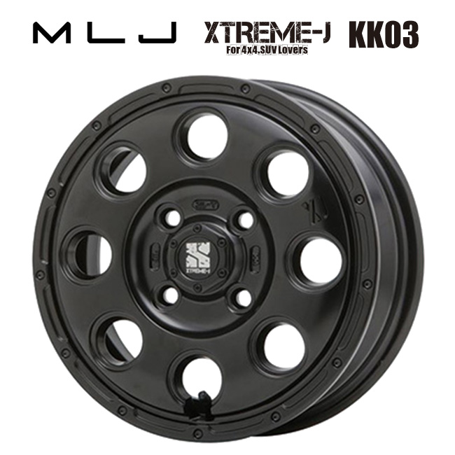 エムエルジェイ エクストリームJ KK03 Satin Black 15×4.5 45 4H