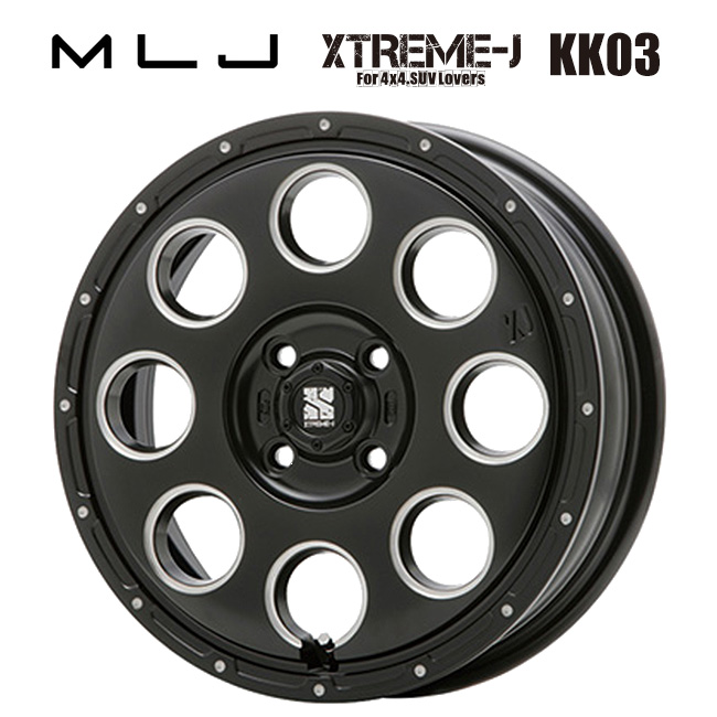 エムエルジェイ エクストリームJ KK03 Black Milled 14×4.5 45 4H